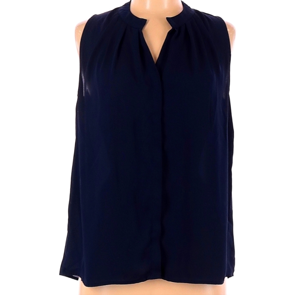 Navy blue sleeveless blouse